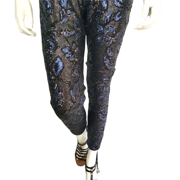 Dress the Population Chloe Sequin Floral Jumper/Pantsuit Women's Small - Picture 3 of 5